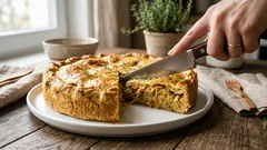 Rychlý zelný a kuřecí koláč: vydatná večeře bez hnětení