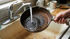 Zrezivělé pánve lze vyčistit pomocí jedné jednoduché zeleniny — mytí nádobí se stane snazším